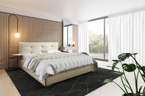 Тапицирано легло Лацио с ракла за съхранение за матрак с размери 120, 140, 160, 180, 200/ 200 см и избор на дамаска