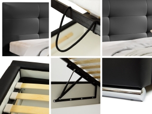 Тапицирано легло Лацио с ракла за съхранение за матрак с размери 120, 140, 160, 180, 200/ 200 см и избор на дамаска