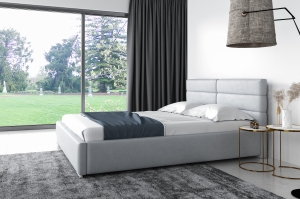 Тапицирано легло Лориен с ракла за съхранение за матрак с размери 120, 140, 160, 180, 200/ 200 см и избор на дамаска