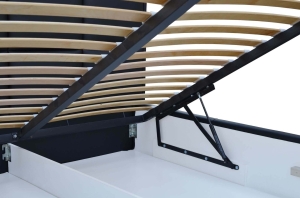 Тапицирано легло Лориен с ракла за съхранение за матрак с размери 120, 140, 160, 180, 200/ 200 см и избор на дамаска