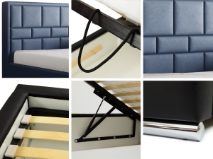 Тапицирано легло Невиа с ракла за съхранение за матрак с размери 120, 140, 160, 180, 200/ 200 см и избор на дамаска