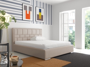 Тапицирано легло Невиа с ракла за съхранение за матрак с размери 120, 140, 160, 180, 200/ 200 см и избор на дамаска