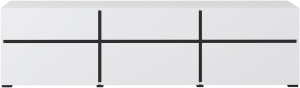 ТВ шкаф Крос с 3 клапващи врати и 3 чекмеджета бял и черен мат