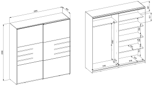Гардероб Виола с 2 плъзгащи врати с дължина 200 см маслен дъб