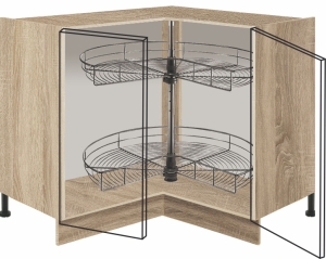 Долен кухненски шкаф Еконо ъглов с 2 врати и механизъм 90/90 см
