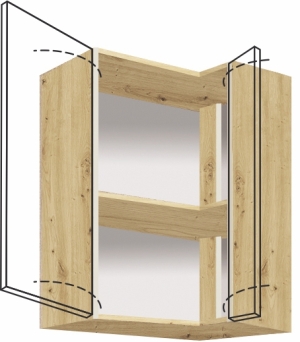 Горен кухненски ъглов шкаф ляв Еконо с 2 врати 70/40 см