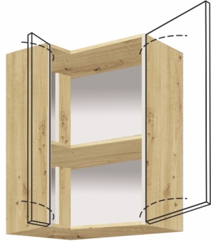 Горен кухненски ъглов шкаф десен Еконо с 2 врати 40/70 см