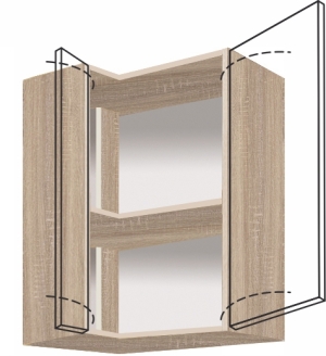 Горен кухненски ъглов шкаф десен Еконо с 2 врати 40/70 см