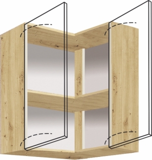 Горен кухненски ъглов шкаф Еконо с 2 врати 60/60 см
