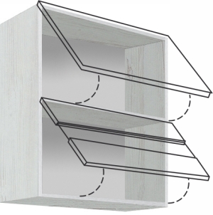 Горен кухненски шкаф Еконо с 2 клапващи врати и стъкло 60 см