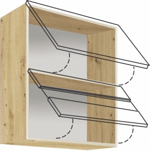 Горен кухненски шкаф Еконо с 2 клапващи врати 60 см