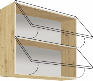 Горен кухненски шкаф Еконо с 2 клапващи врати 80 см