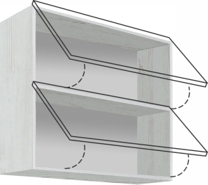 Горен кухненски шкаф Еконо с 2 клапващи врати 80 см